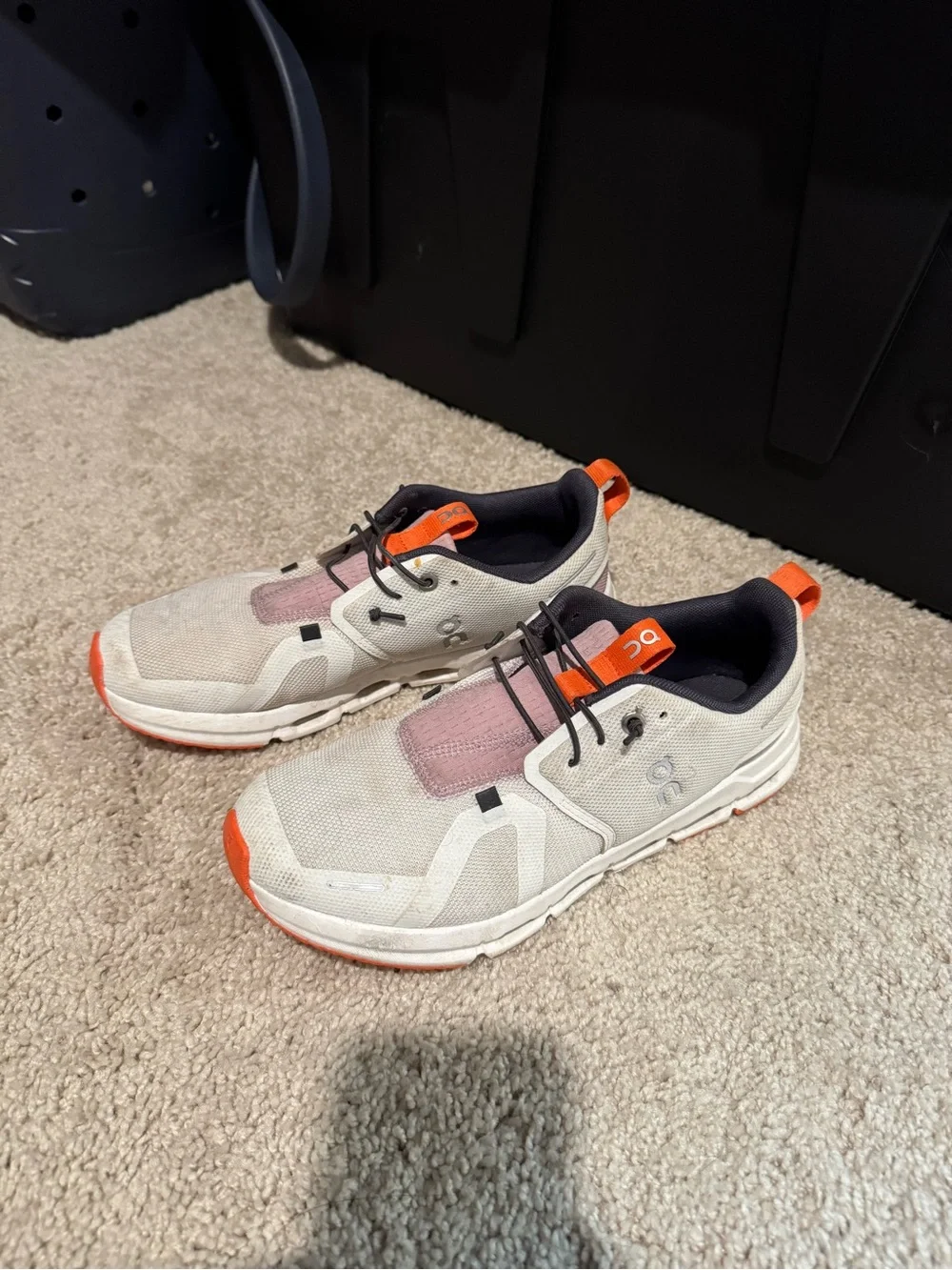 On Running Women's White Sneakers with Orange Accents